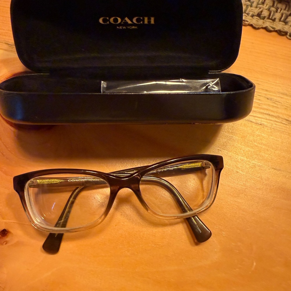 Coach Two-Tone Cat Eye Glasses - Brown/Clear